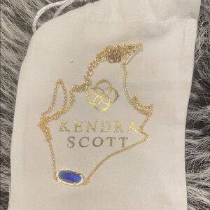 Kendra Scott Elisa Gold Pendant Necklace in Cobalt Cat's Eye